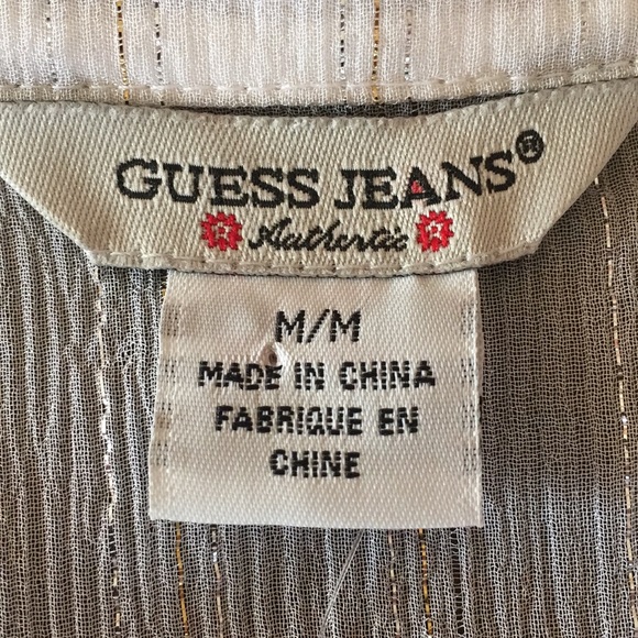 Guess Jeans White Silk Chiffon Top (NWT) | Size M - Picture 7 of 8